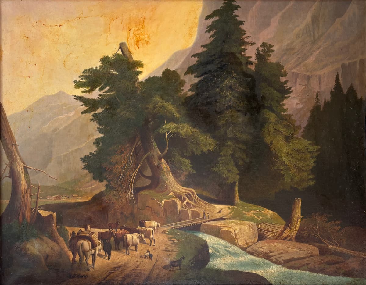 Hegyek között, patak mentén