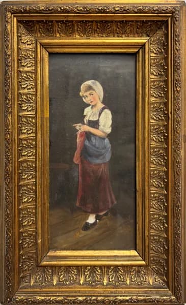 Leányka piros kendővel