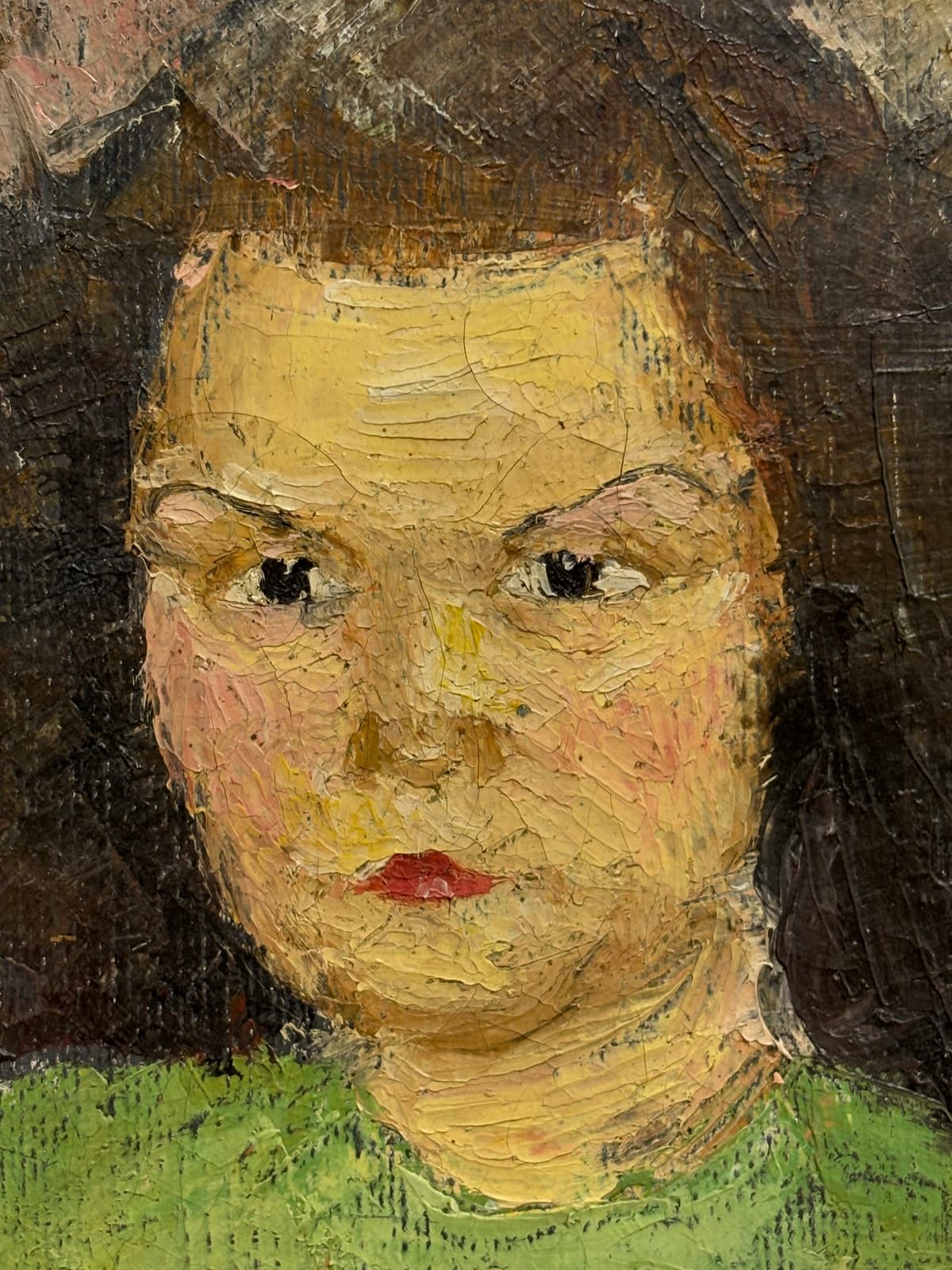 Zöld ruhás lány portréja