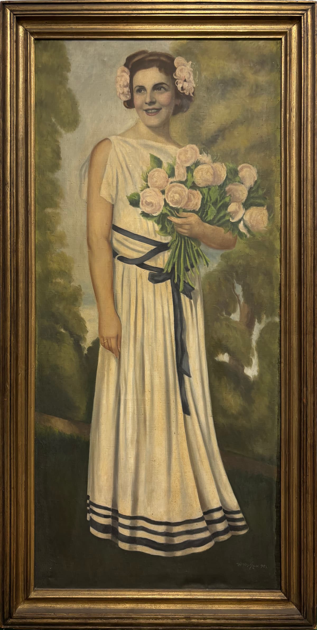 Young Woman with Roses