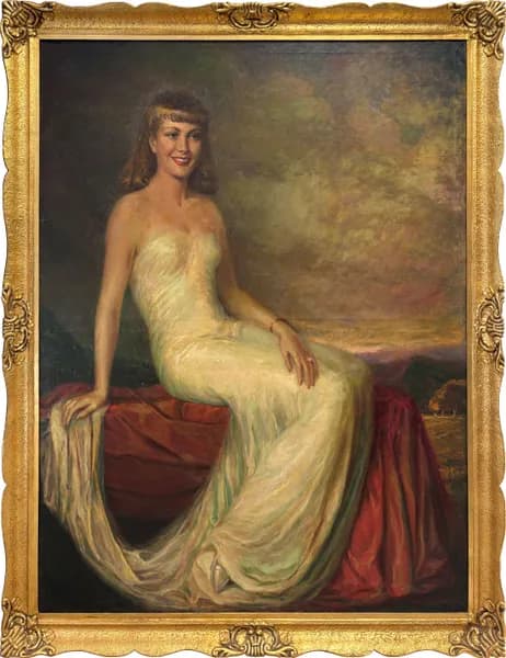 Elegant Lady in White Dress