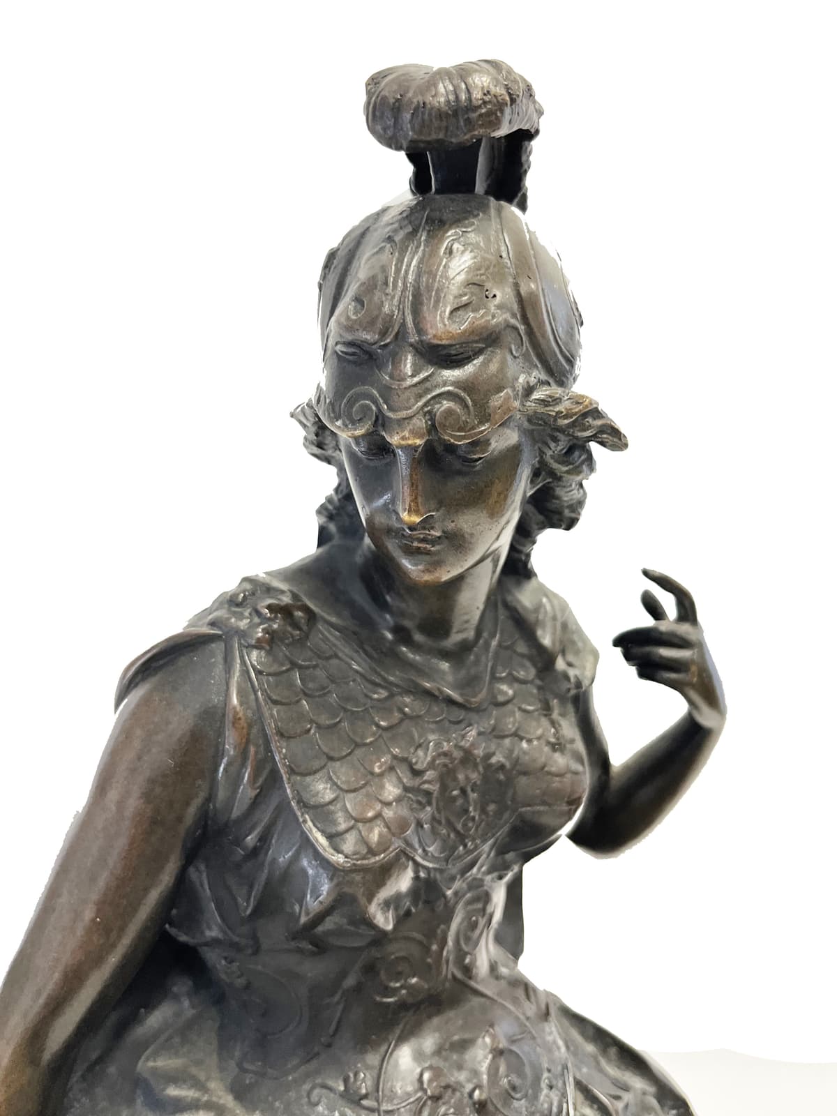 Kandallóóra - Pallas Athéné Istennő -  ülő szobrával díszítve