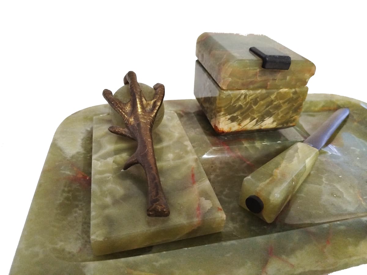 Art Deco desk set made of onyx
