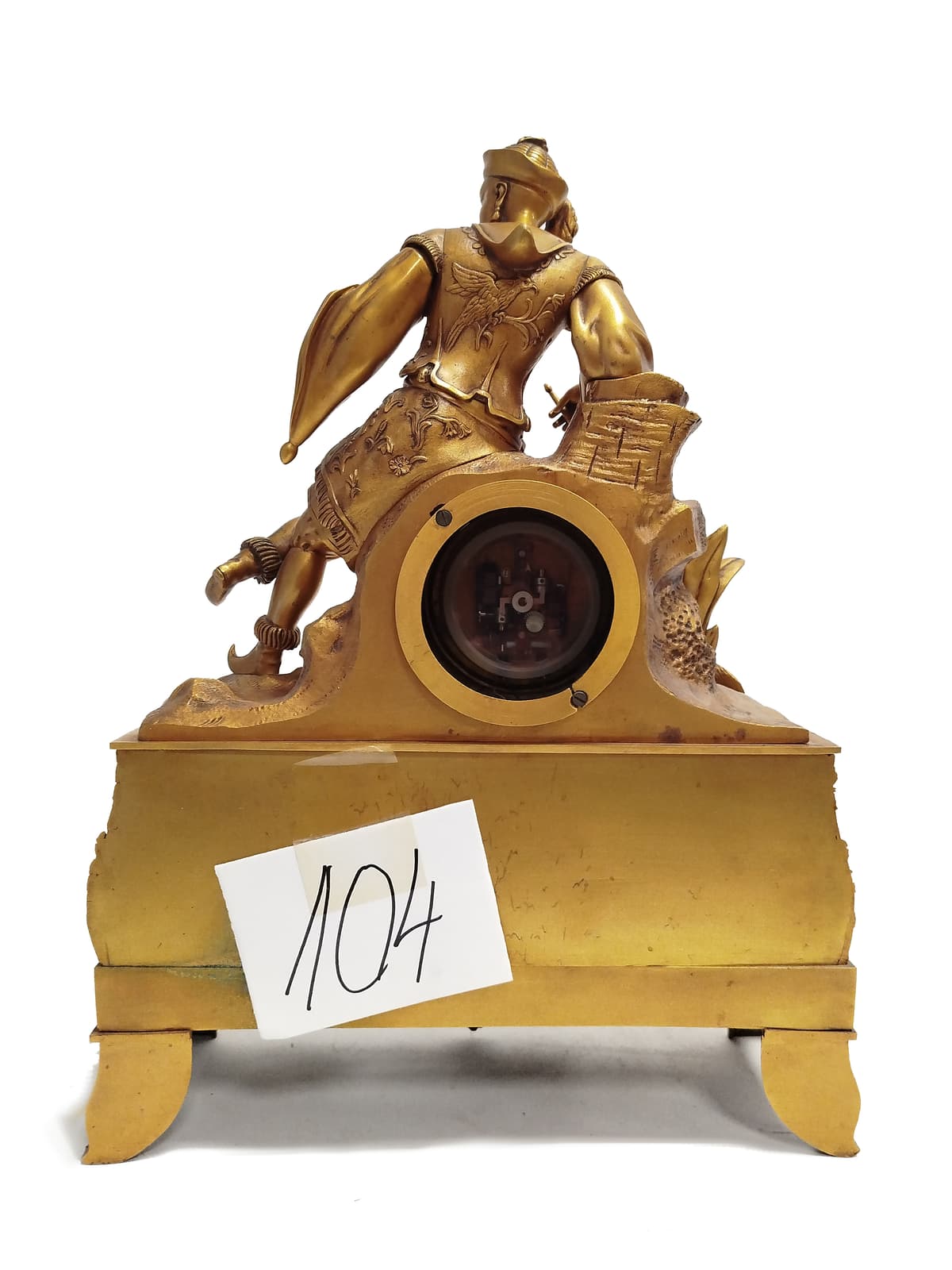 Mandarin a lótuszok között – II. Császárság aranyozott kandallóóra