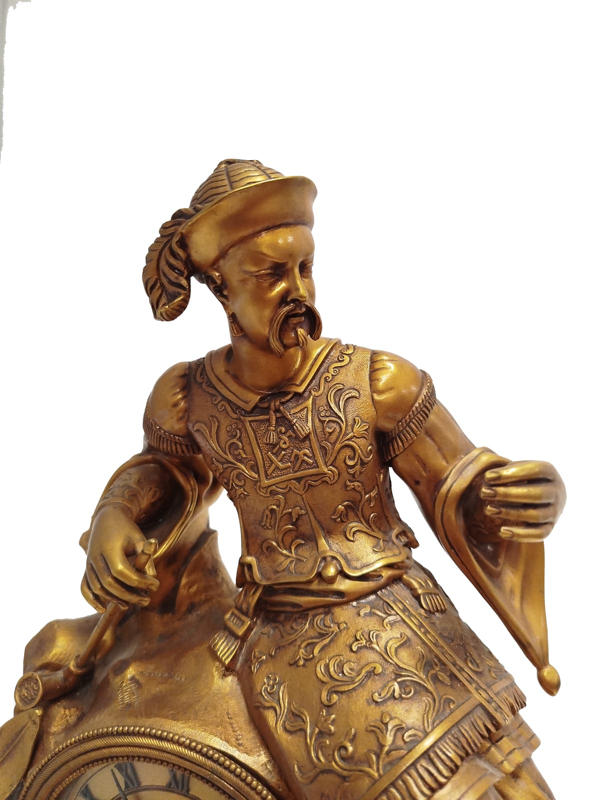 Mandarin a lótuszok között – II. Császárság aranyozott kandallóóra