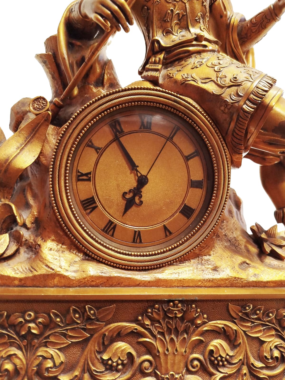 Mandarin a lótuszok között – II. Császárság aranyozott kandallóóra