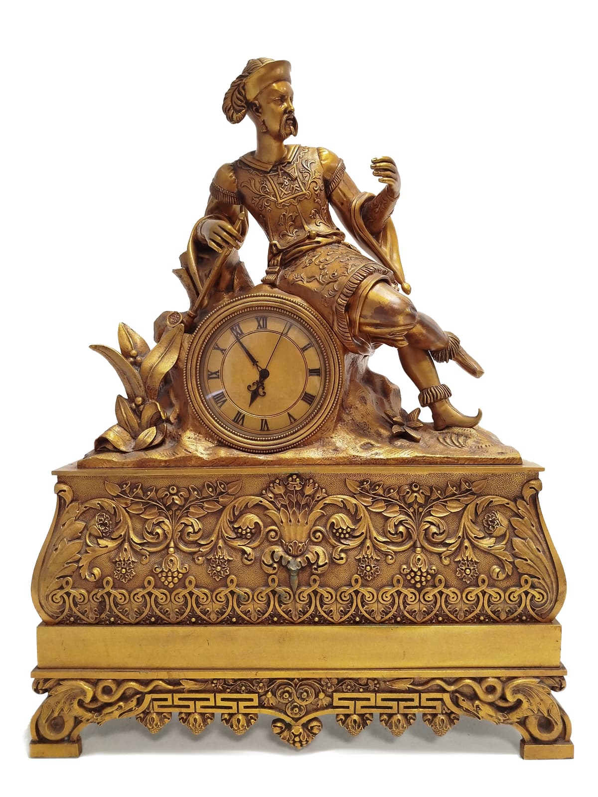 Mandarin a lótuszok között – II. Császárság aranyozott kandallóóra