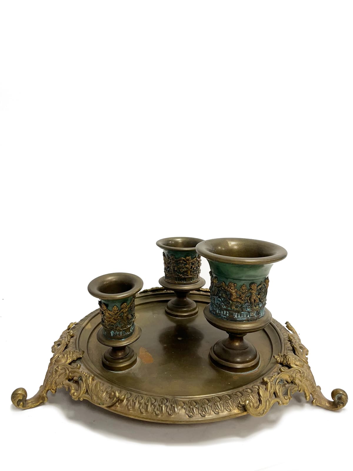 3 csészés bronz írókészlet