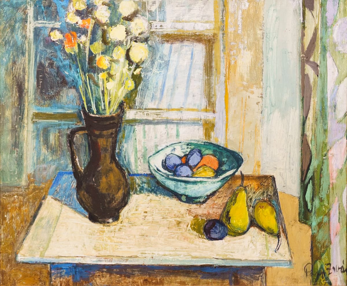 Csendélet sárga virágokkal