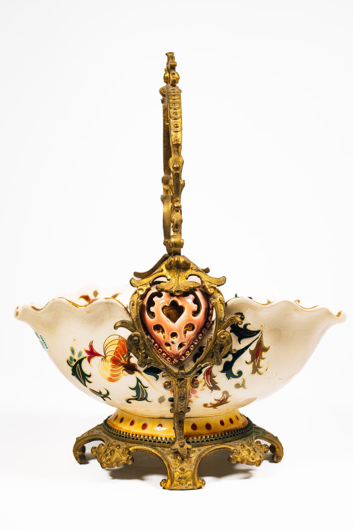 Zsolnay - Virágindás kosártál