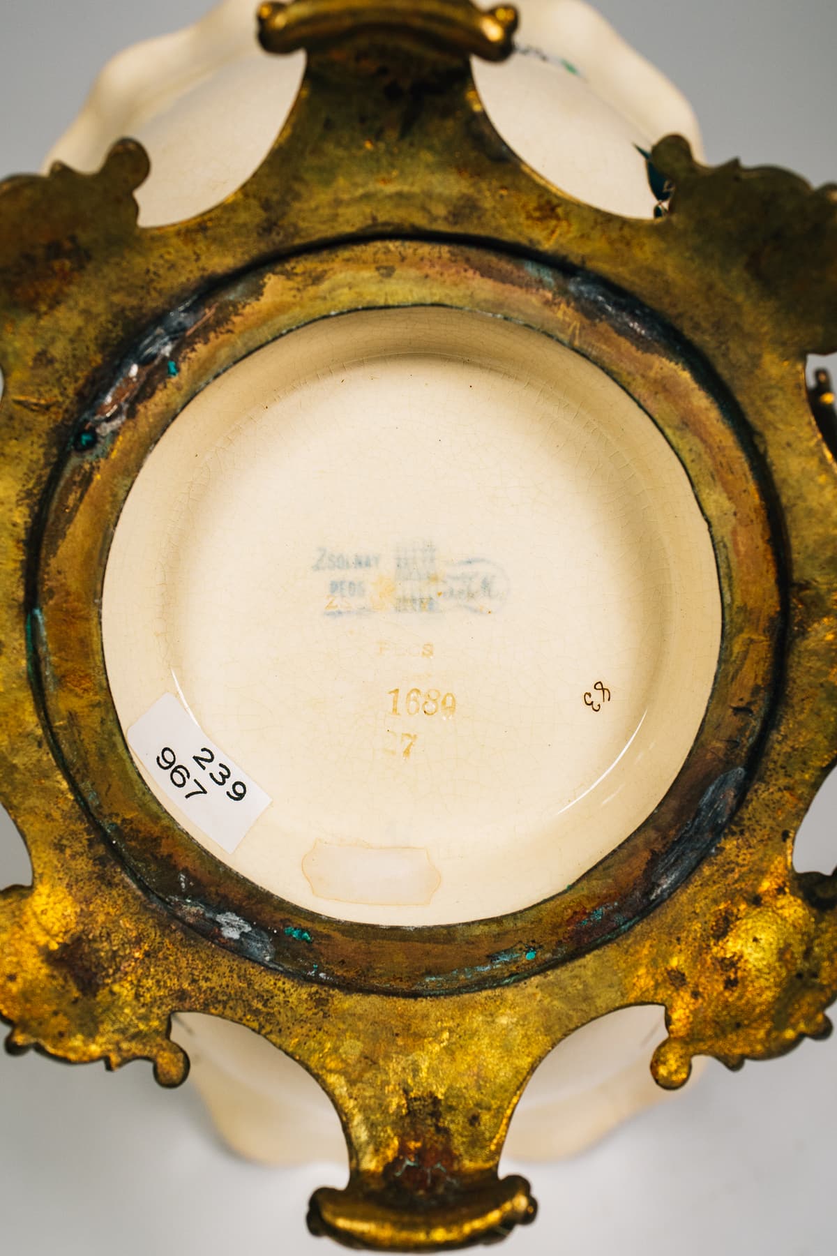 Zsolnay - Virágindás kosártál