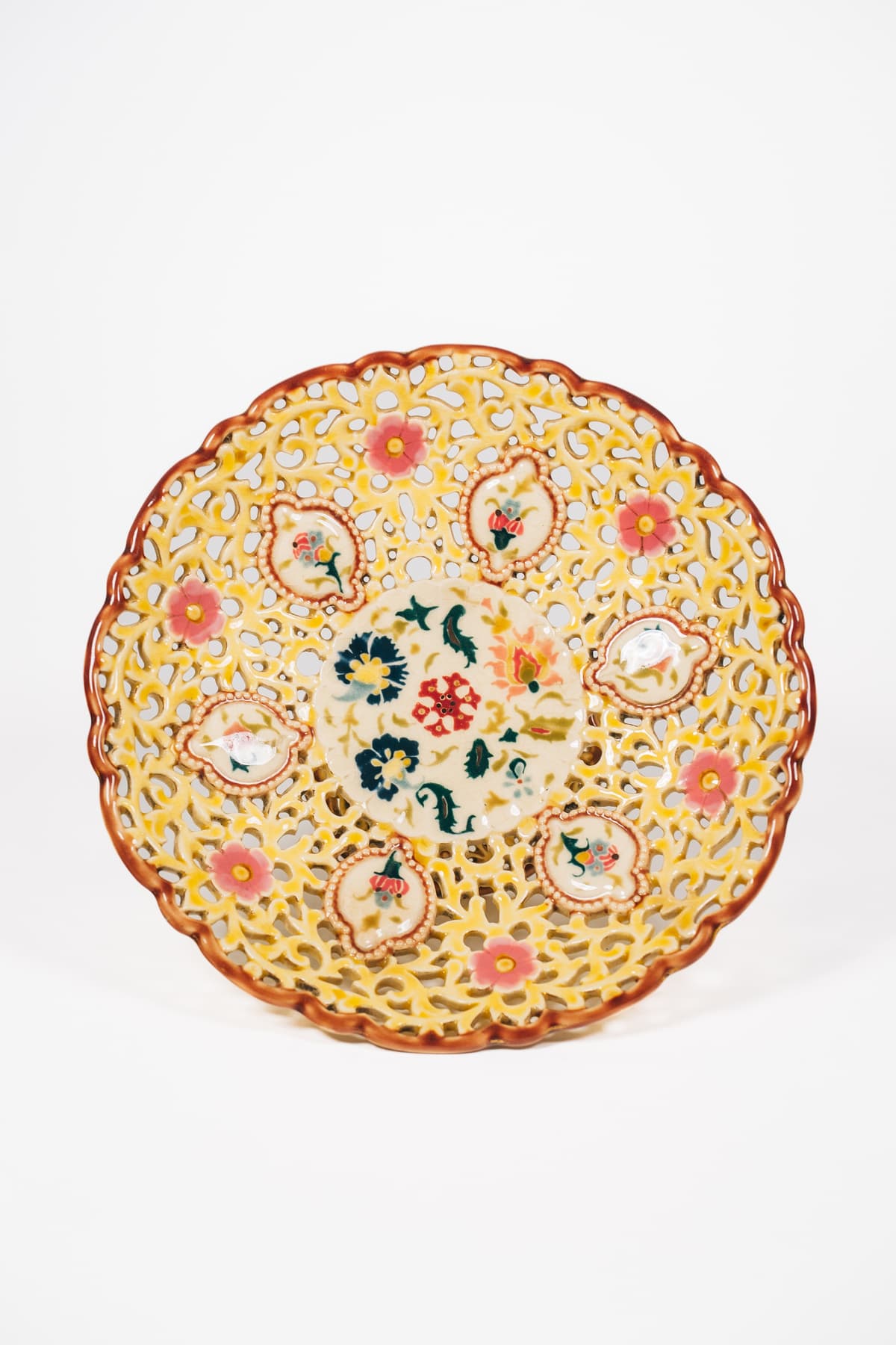 Zsolnay - Asztali talpas kínáló tál