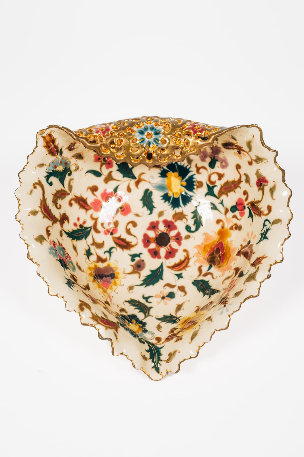 Zsolnay - Szív alakú kínálótál