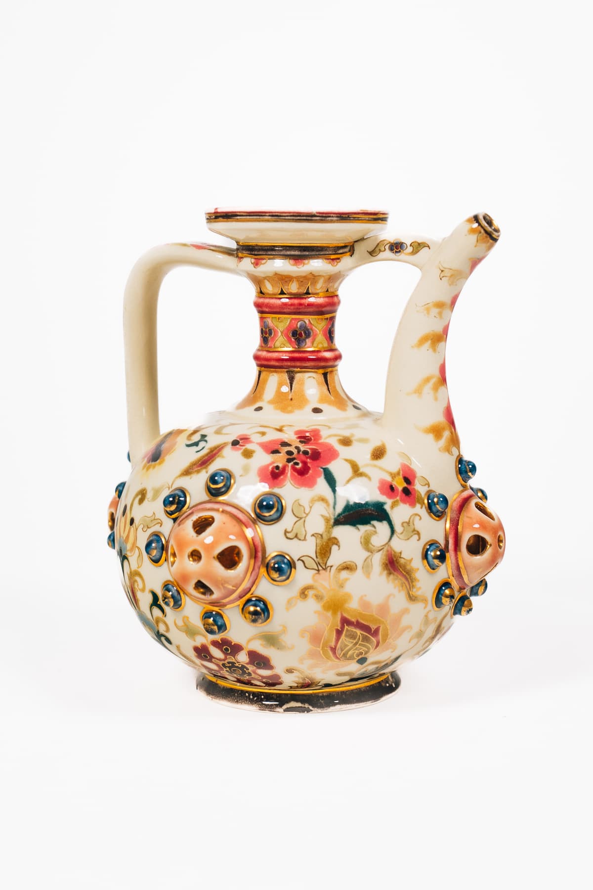 Zsolnay -  Füles korsó, kiöntővel