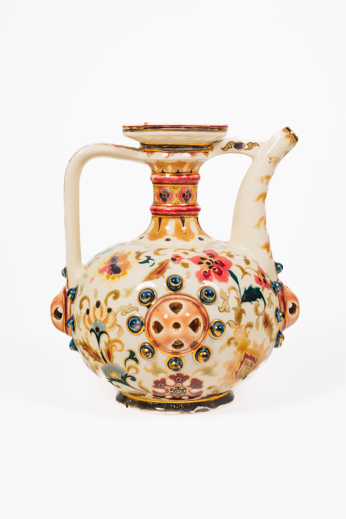 Zsolnay -  Füles korsó, kiöntővel