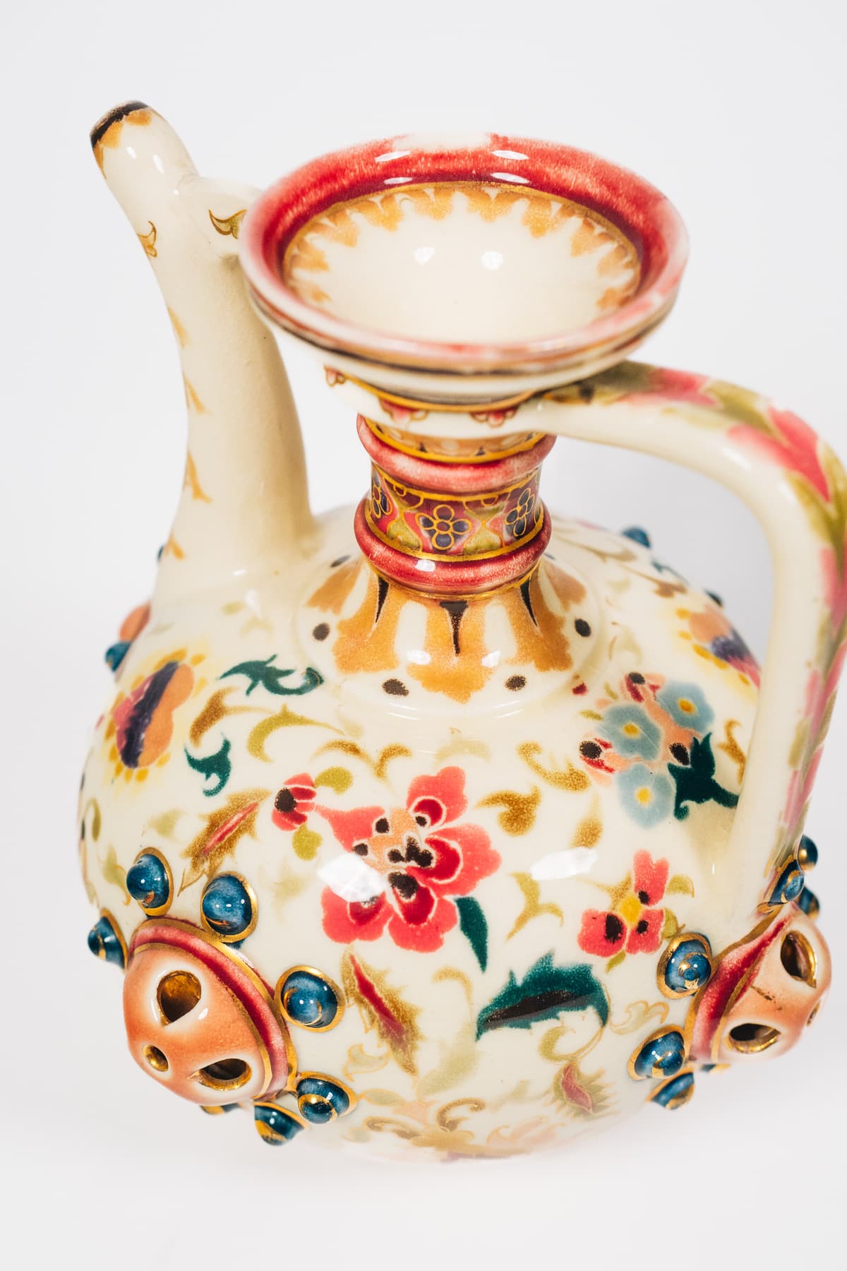 Zsolnay -  Füles korsó, kiöntővel