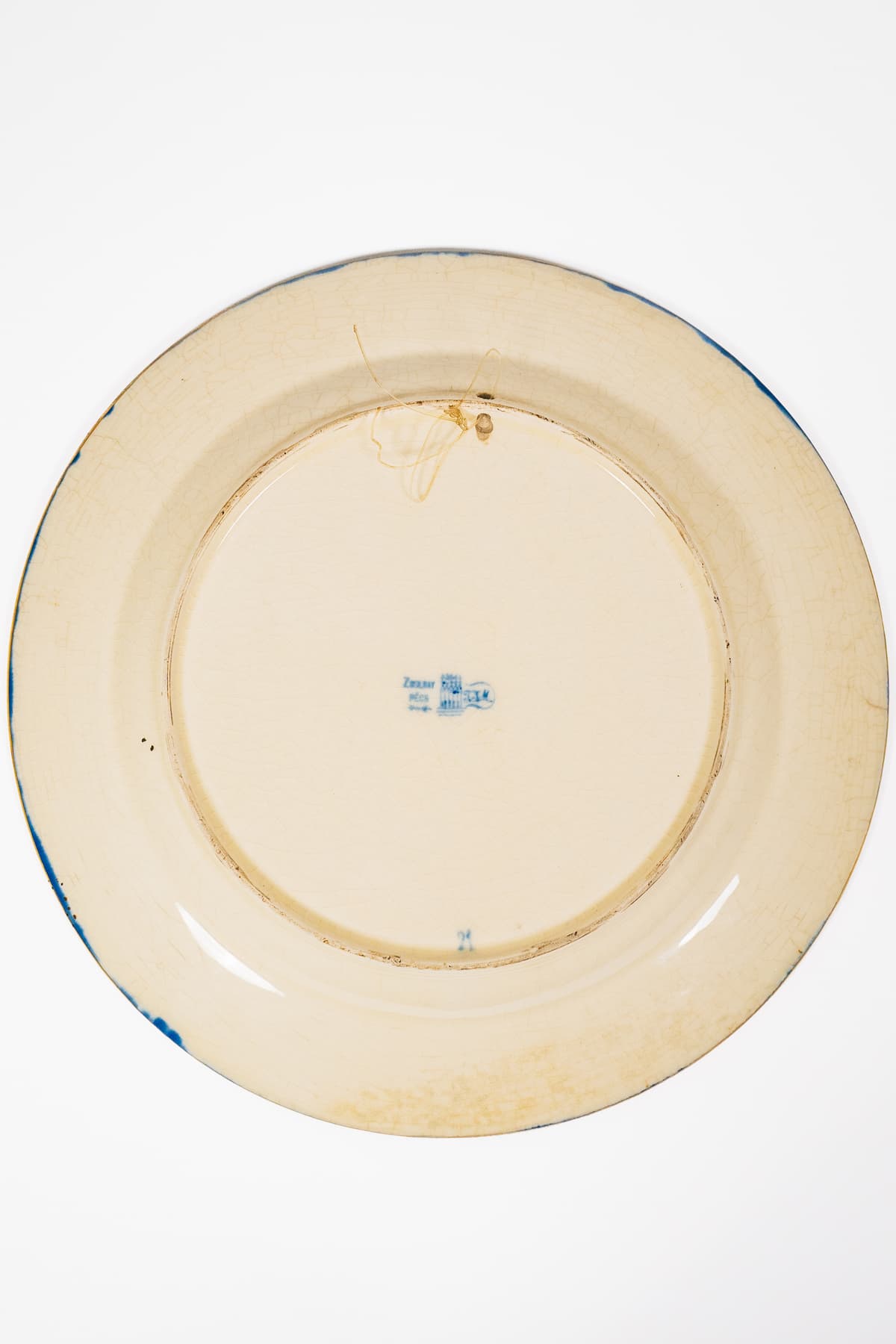 Zsolnay - Dísztányér vadászjelenettel