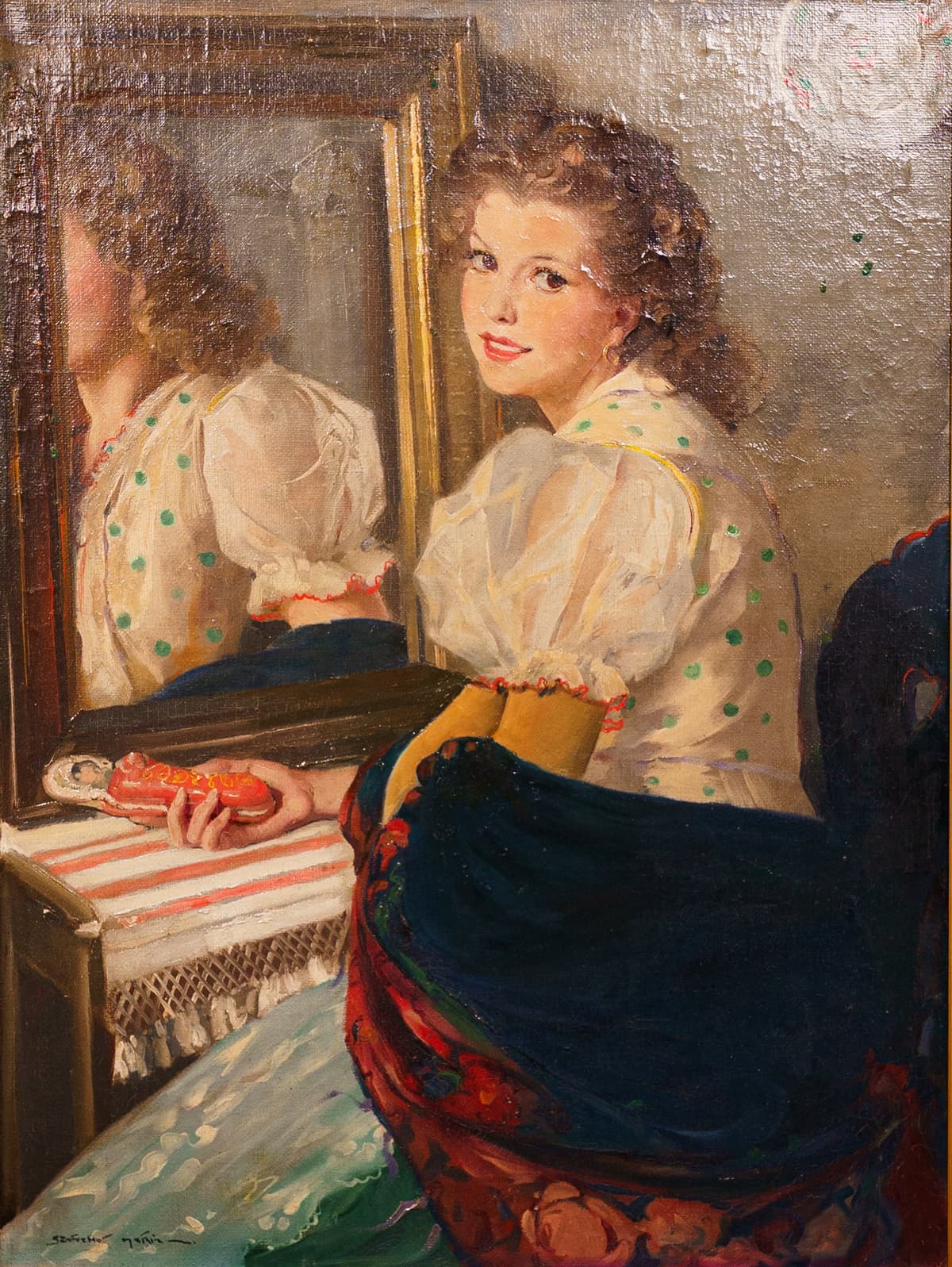 Lány a tükör előtt