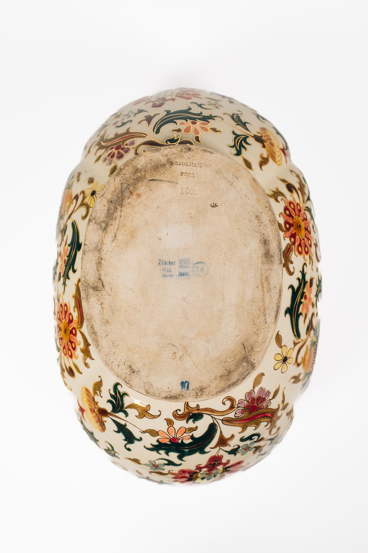 Zsolnay - Virágdíszes kaspó