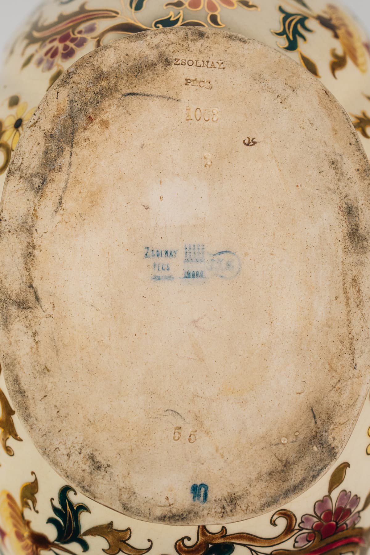 Zsolnay - Virágdíszes kaspó