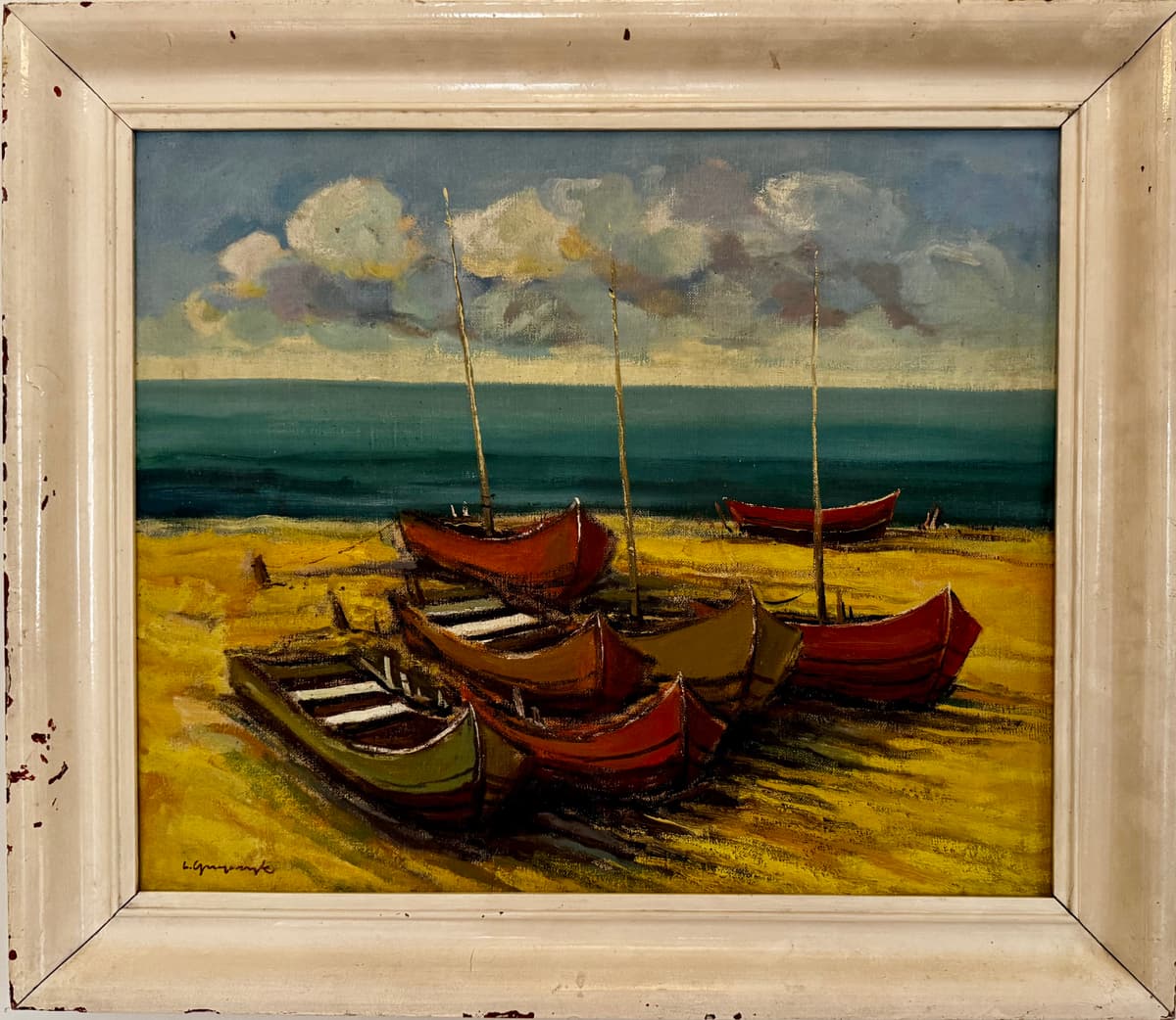 Parton heverő csónakok