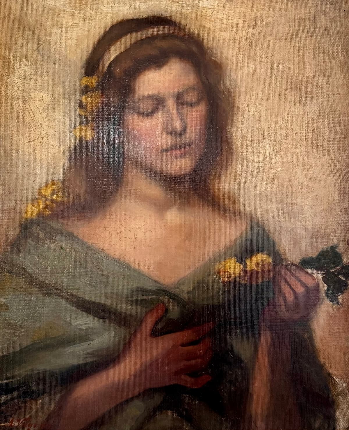 Sárga virágos lány