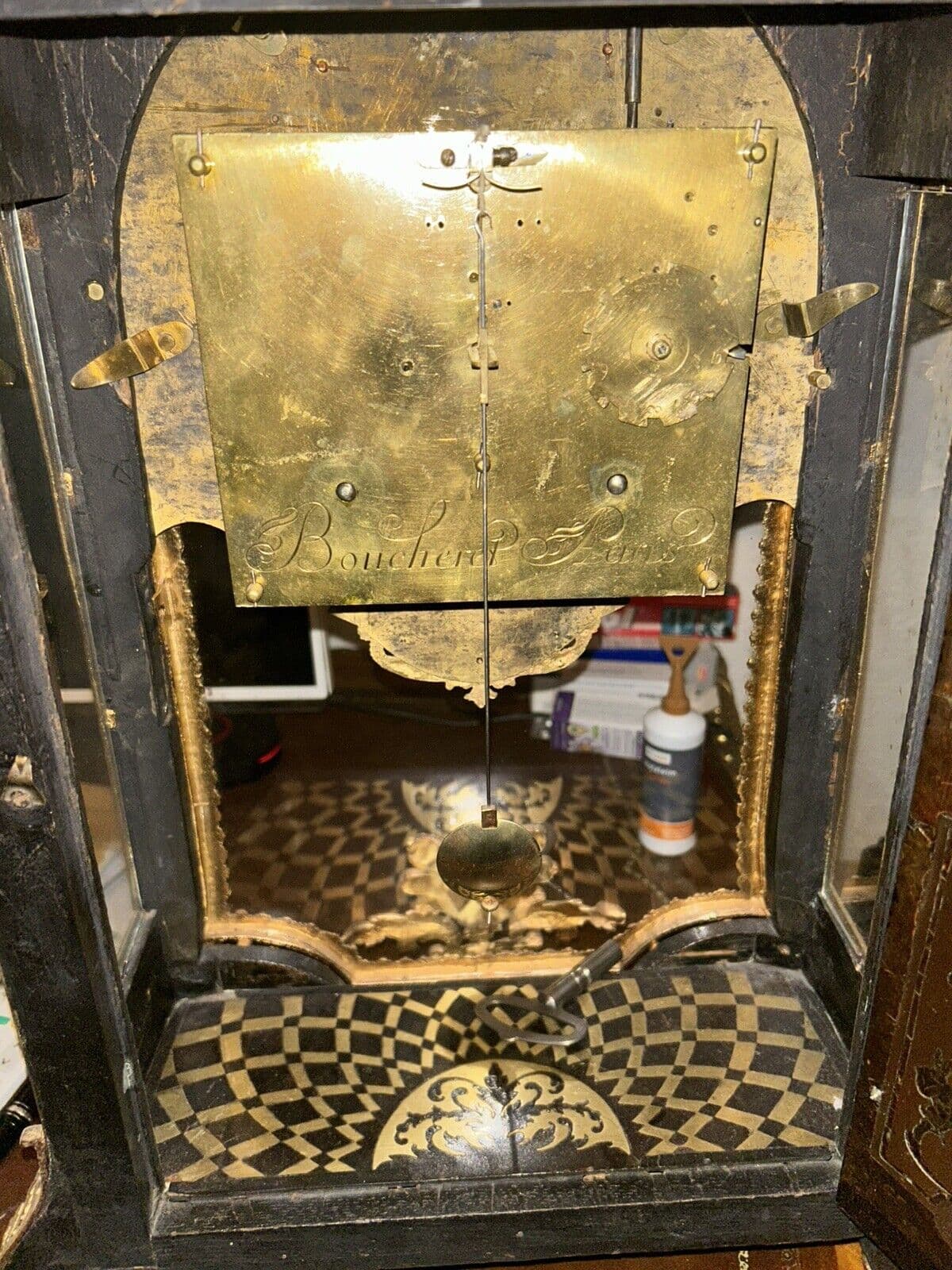 Francia Boulle Pendule asztali óra félórás ütem