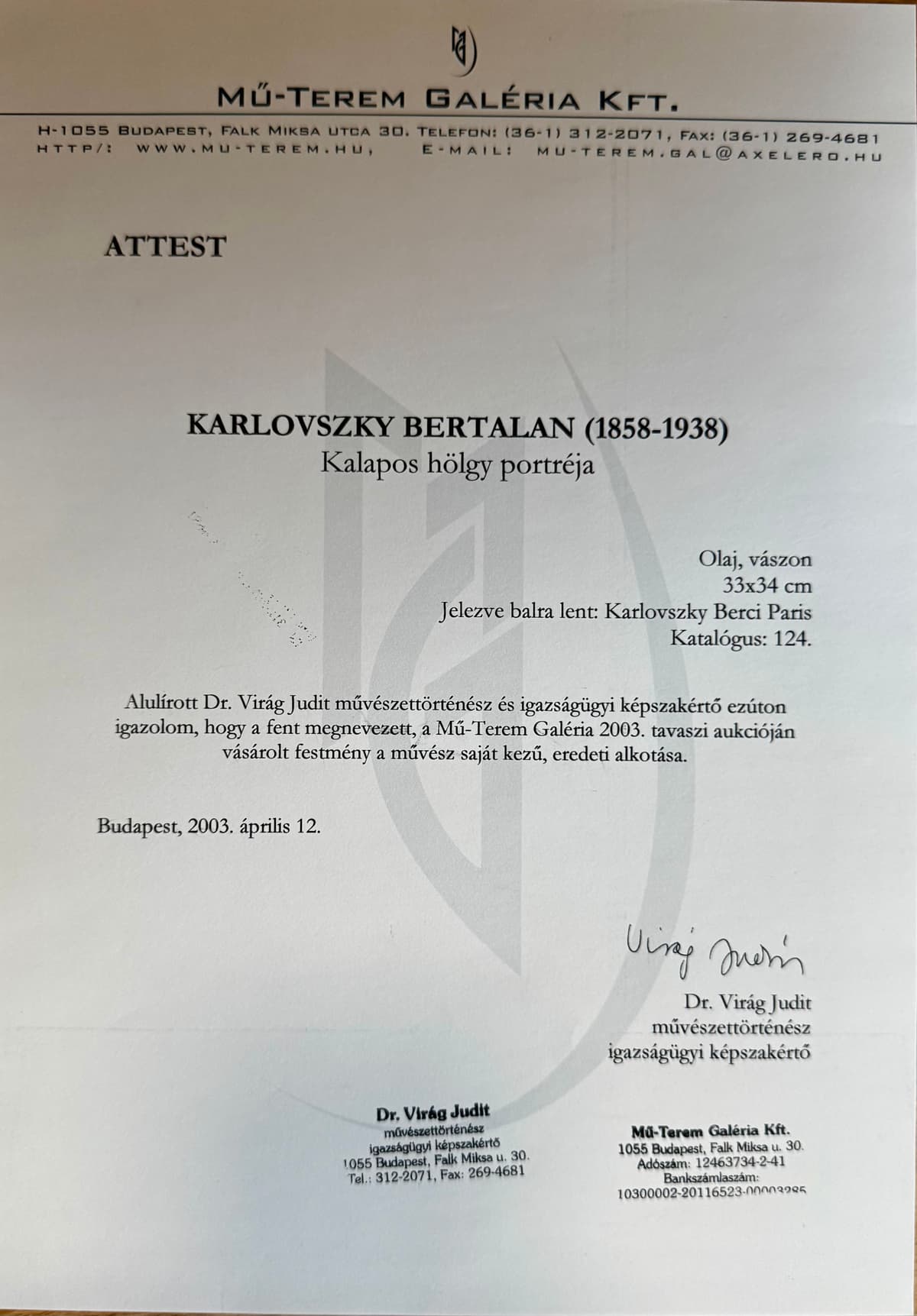 Kalapos hölgy portréja