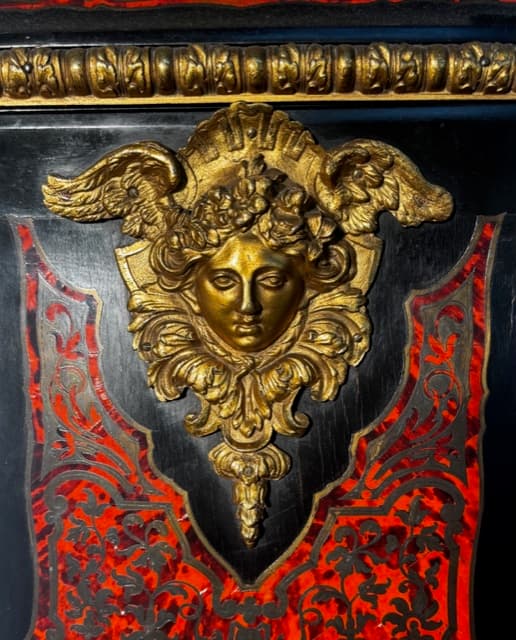 Napoleon III bordó boulle álló óra 19.század