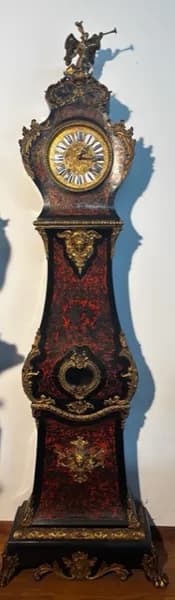 Napoleon III red boulle longcase clock