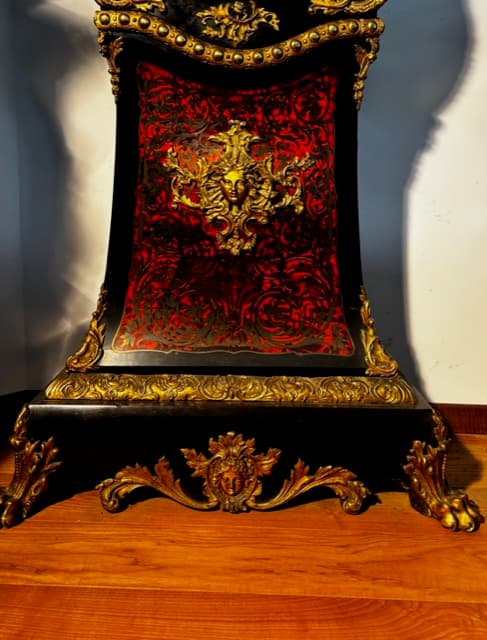 Napoleon III bordó boulle álló óra 19.század