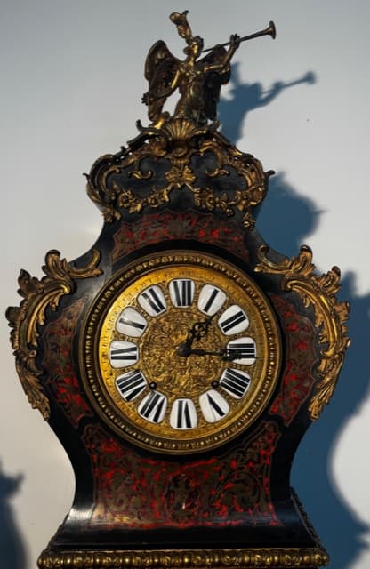 Napoleon III bordó boulle álló óra 19.század