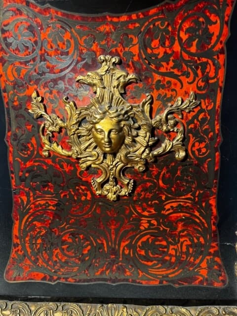 Napoleon III bordó boulle álló óra 19.század