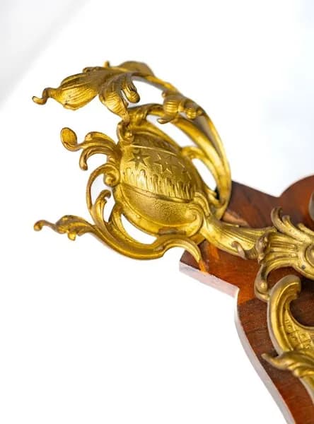 French cartell clock mahagony and gilded bronze 19th century