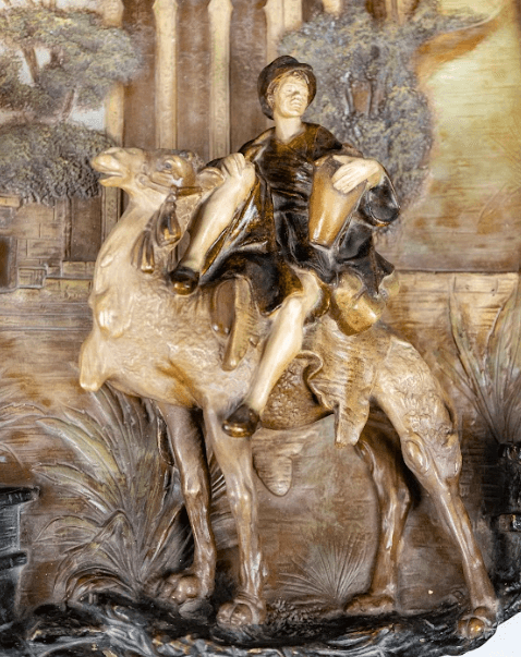 Orientalista terrakotta figurális fali dísz pár