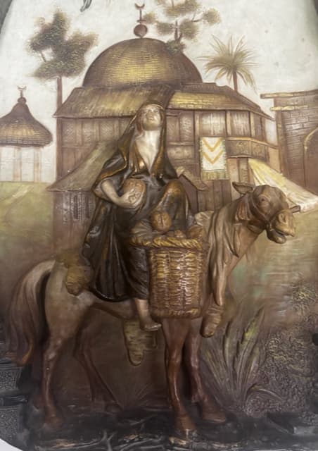 Orientalista terrakotta figurális fali dísz pár