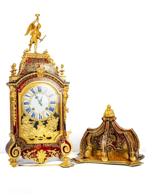 117 cm-es Thuret francia bordó boulle fali kartell óra 19.század