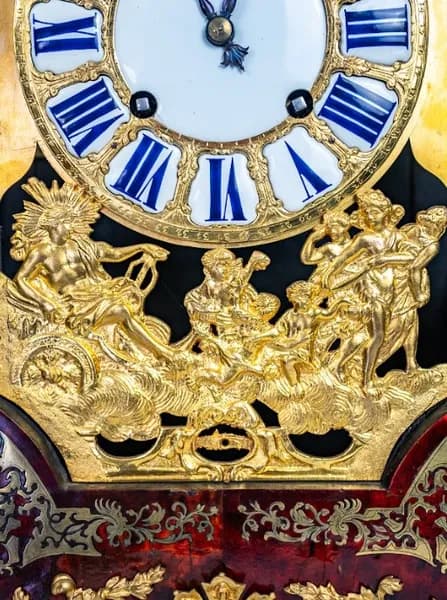 117 cm-es Thuret francia bordó boulle fali kartell óra 19.század