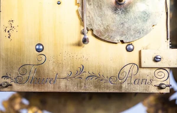 117 cm-es Thuret francia bordó boulle fali kartell óra 19.század