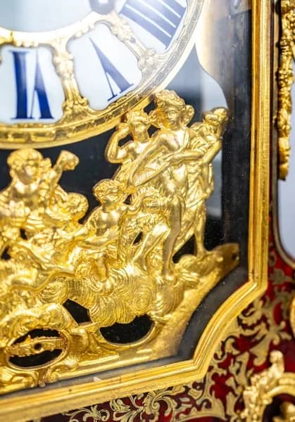 117 cm-es Thuret francia bordó boulle fali kartell óra 19.század