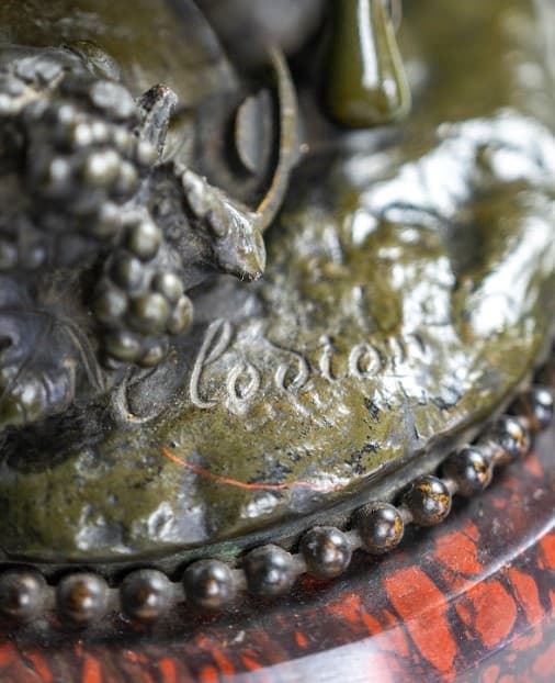 After Clodion 'Bacchanalia' bronz szobor márvány talapzattal 19.század