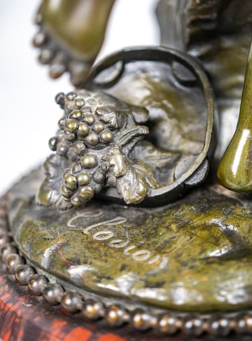 After Clodion 'Bacchanalia' bronz szobor márvány talapzattal 19.század