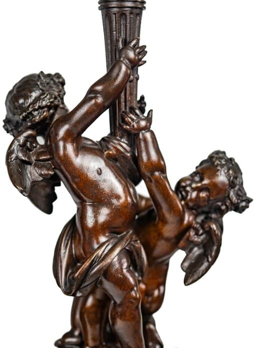 'Cherubs Carrying Time' három darabos óra szett 19.század