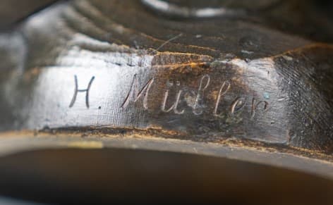 Hans Müller Flamenco táncosnő bronz szobor 19.század