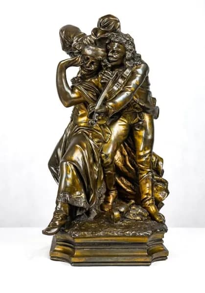 Colored metal sculpture “Play on, Gypsy, Just Because”