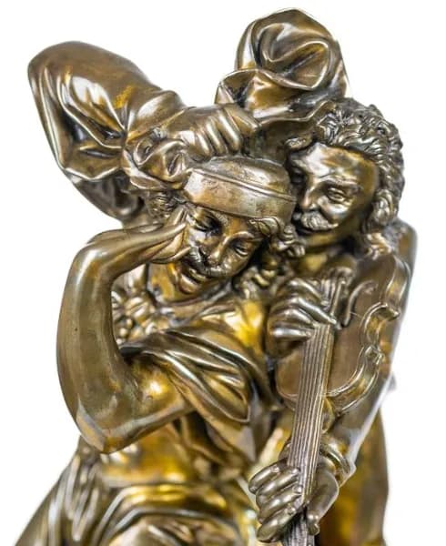 Colored metal sculpture “Play on, Gypsy, Just Because”