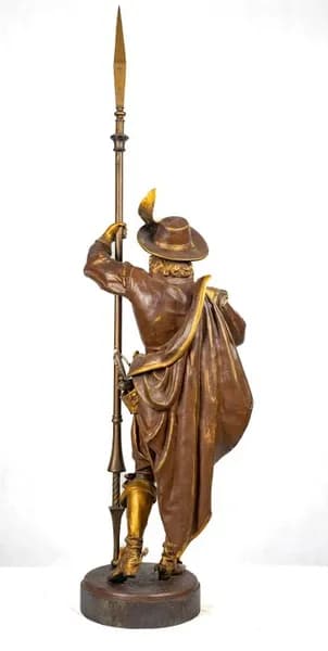 Patinated metal sculpture - Musketeer