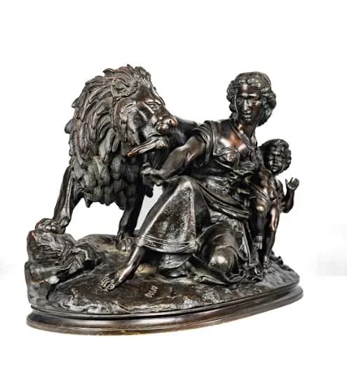 Classical Mother and Child with Lion
