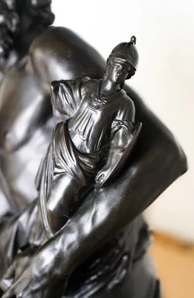 A 19th century patinated bronze figural group of Anchises, Aeneas and Ascanius