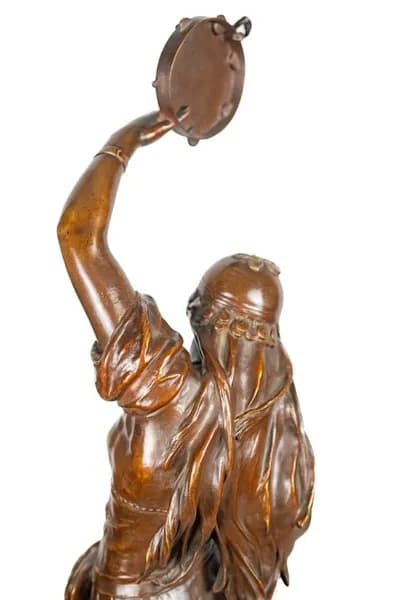 Eugene Marioton Esmeralda bronze sculpture with black marble base